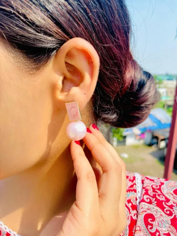 WESTERN WEAR, studs, pink earring