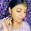 multi korean erarrings , multi color earraings , korean earrings, mangtika set with earrings,