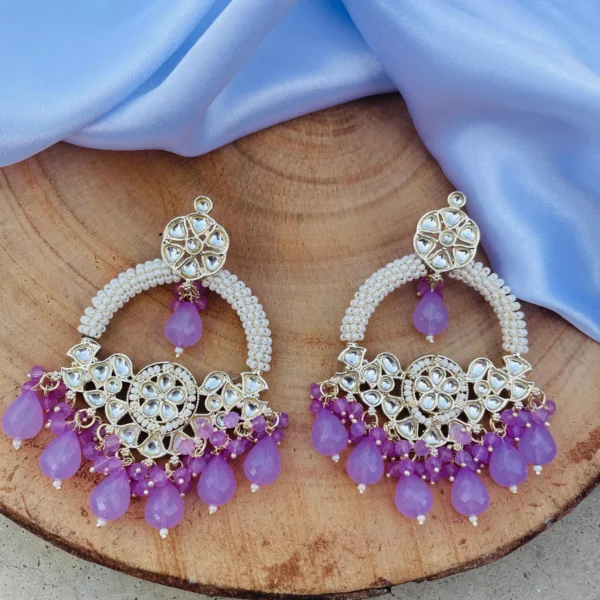 neeti chandbali, purple chandbali, purple earrings, chandbali, trending earrings