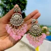 Pink jhumka, Pink chandbai, jhumka, Earings, Chandbali,