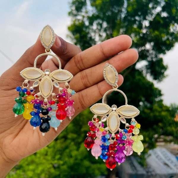 Multi chandbali, chandbali, Bollywood inspired earrings, Bollywood inspired chandbali, Multi earrings