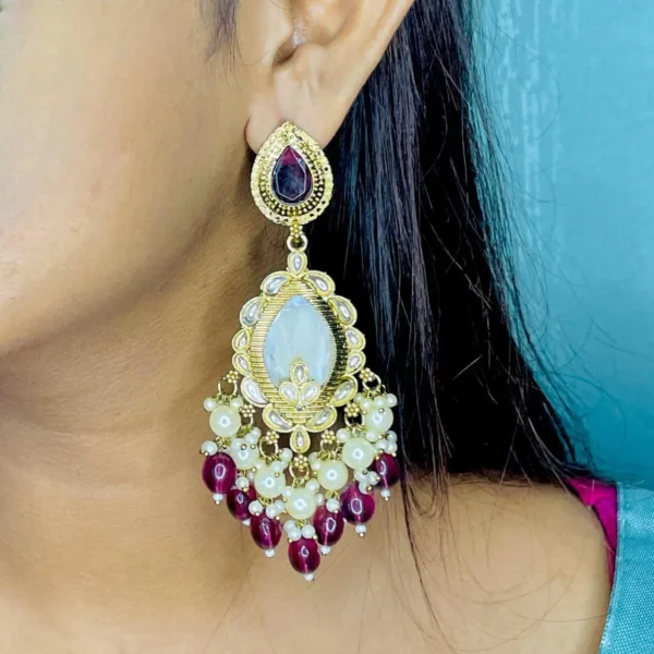 mARRON jhumka, MAROON chandbai, jhumka, Earings, Chandbali, BROWN , wine earrings, wine