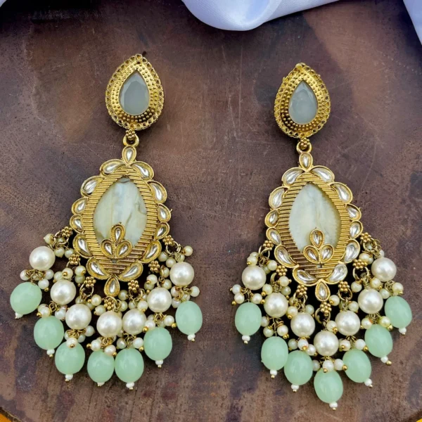 turquoise chandbali, chandbali, Bollywood inspired earrings, Bollywood inspired chandbali, turquoise earrings, sea blue chandbali