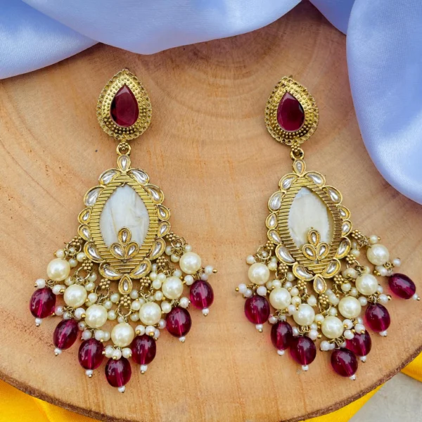 mARRON jhumka, MAROON chandbai, jhumka, Earings, Chandbali, BROWN , wine earrings, wine