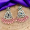 pink earrings, pink earring, wearable jewells, wearable jewellery, pink chandbali,