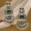 jhumka, chandbali EARRINGS, Ahana Earrings EARRING, REPLICA, REPLICA EARRING, WEARABLE JEWELLS, Green Earrings