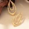 Leaf Deisgn Golden Zicriquite Metal Earring