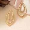 Leaf Deisgn Golden Zicriquite Metal Earring