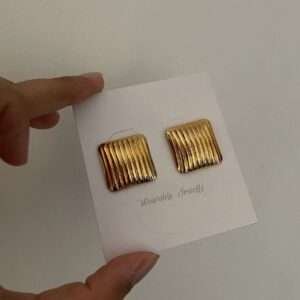 Square Golden Premium Quality Earrings