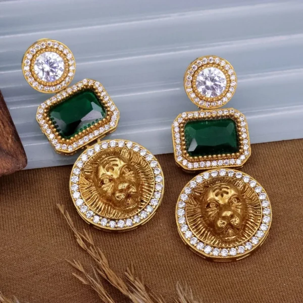 sabyasachi jewellery, sabyasachi earrings, sabyasachi , new tranding earring, green earrings, ad earrings, wearablejewells