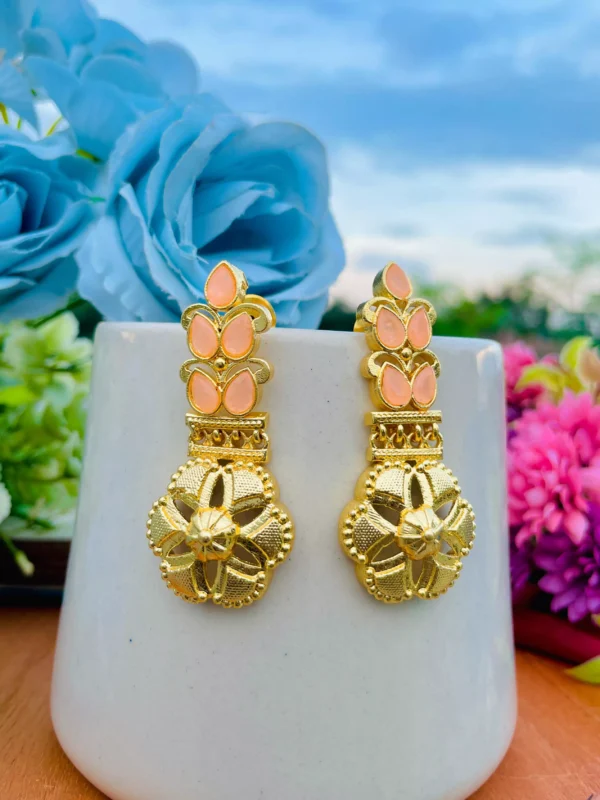 Studs, Studs EARRINGS, aradhya, Nisha Earrings EARRING, REPLICA, REPLICA EARRING, WEARABLE JEWELLS, brass Eariings