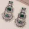 jhumka, chandbali EARRINGS, Ahana Earrings EARRING, REPLICA, REPLICA EARRING, WEARABLE JEWELLS, Green Earrings