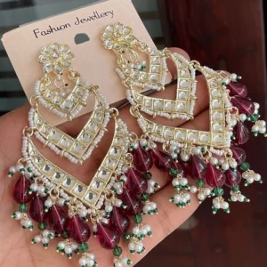 Wine jhumka, jhumka, kundan earrings, Kashish earrings, kundan, earrings, jewellery, wearablejewells