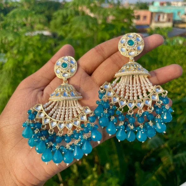 blue earrings, pakistani earring, pakistani earrings, wearable jewells, wearable jewel, puja sale, sale