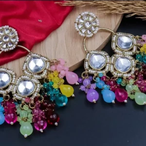 ashiyana earring, ashiyana chandbali, chandbali, wearable jewells, multicolour earring