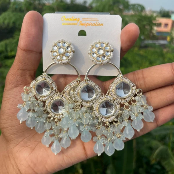 ashiyana earring, ashiyana chandbali, chandbali, wearable jewells, Pista earring