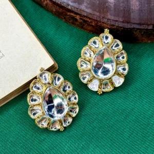 Poha Golden White Studs - Tops