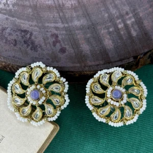 Sawariya Chakra Beaded Studs - Purple