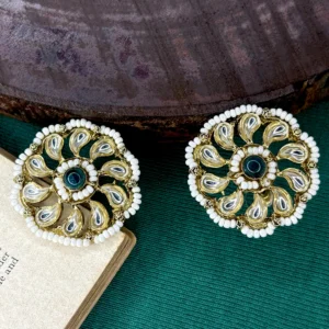 Sawariya Chakra Beaded Studs - Green