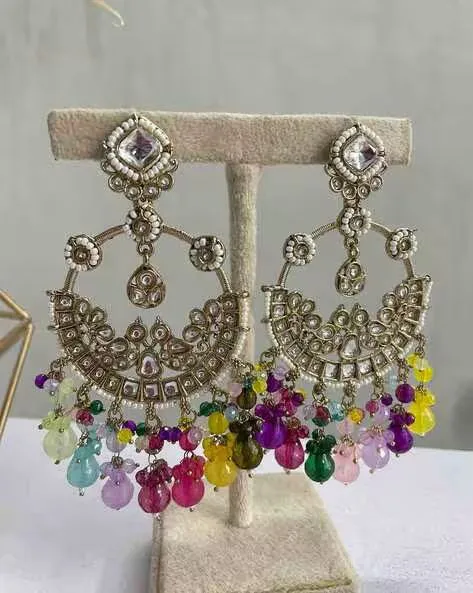 MULTI EARRINGS, EARRINGS, TRENDING EARRINGS, WEARABLE JEWELLS, SALE, DIWALI SALE, BOLLYOOD EARRINGS, Kundan earrings, Earrings, chandbali