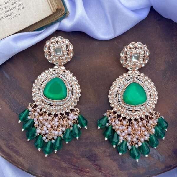 green earrings, Iqra earring, Iqra earring, bollywood earring, wearable jewells