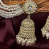 bahubali, White jhumka, Earring with tana , Earrings, Fida , White Earring, Wearablejewells,