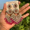 Azeeza earrings, jhumka, chandbali, Rani Color, Wearable jewells, Kundan earrings, Sale, Earring, Shopping