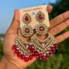 Azeeza earrings, jhumka, chandbali, Lavender Earring, Wearable jewells, Kundan earrings, Sale, Earring, Shopping