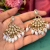 Aadhira Chandbali, Aadhira, White EARRINGS, EARRINGS, TRENDING EARRINGS, WEARABLE JEWELLS, SALE, weading SALE, BOLLYOOD EARRINGS, Kundan earrings, Earrings, chandbali, wearablejewells