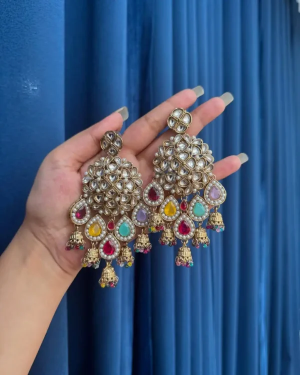 aishwarya earring, aishwarya earrings, trending earring, trending chandbali, aishwarya chandbali, multi chandbali, trending chandbali, wearable jewells