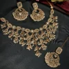 pakistani necklace, necklace, reverse diamond necklace, pakistani diamond necklace, neck set, Wearable Jewells,