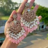 PINK EARRINGS, EARRINGS, TRENDING EARRINGS, WEARABLE JEWELLS, SALE, DIWALI SALE, BOLLYOOD EARRINGS, Kundan earrings, Earrings, chandbali