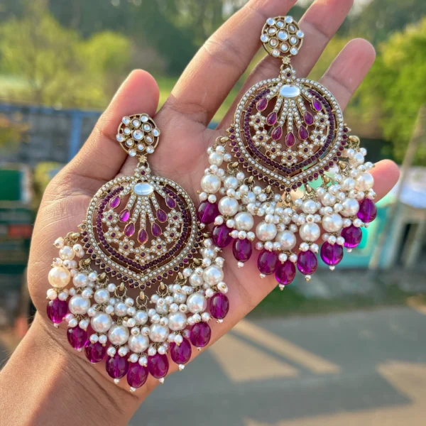 vine EARRINGS, EARRINGS, TRENDING EARRINGS, WEARABLE JEWELLS, SALE, DIWALI SALE, BOLLYOOD EARRINGS, Kundan earrings, Earrings, chandbali