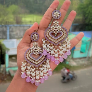 PURPLE EARRINGS, EARRINGS, TRENDING EARRINGS, WEARABLE JEWELLS, SALE, DIWALI SALE, BOLLYOOD EARRINGS