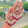 Rani color, hot pink EARRINGS, EARRINGS, TRENDING EARRINGS, WEARABLE JEWELLS, SALE, DIWALI SALE, BOLLYOOD EARRINGS