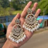 Taskeen Chandbali, Taskeen WHITE EARRINGS, EARRINGS, TRENDING EARRINGS, WEARABLE JEWELLS, SALE, DIWALI SALE, BOLLYOOD EARRINGS, Kundan earrings, Earrings, chandbali, wearablejewells