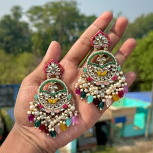 multi EARRINGS, EARRINGS, TRENDING EARRINGS, WEARABLE JEWELLS, SALE, DIWALI SALE, BOLLYOOD EARRINGS, Kundan earrings, Earrings, Chandbali