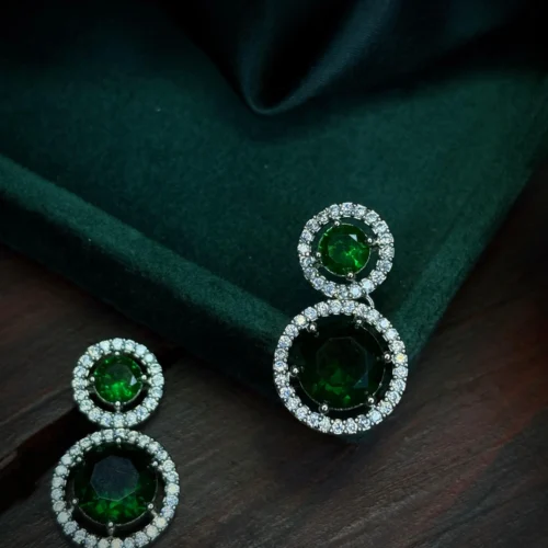 ad tops, ad studs, american diamond studs, diamond studs, green stud, green tops