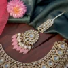 necklace, kundan set, kundan necklace, pink necklace, pink set, pink kundan neck set, wearable jewells