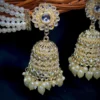 bahubali, White jhumka, Earring with tana , Earrings, Fida , White Earring, Wearablejewells,