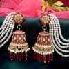 Mahroon earring, bahubali, jhumka, Rani pink jhumka, kundan EARRINGS, earring with tana, MAhroon kundan jhumka