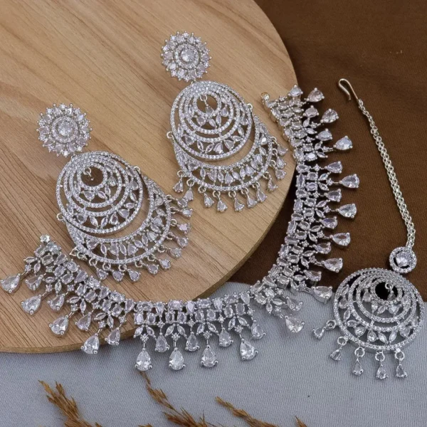 WhatsApp Image 2025-02-04 at 19.10.59_9df5cbef (1) American diamond set, American diamond, ad set, white ad set, white American diamond neck set, wearable jewells, American diamond necklace