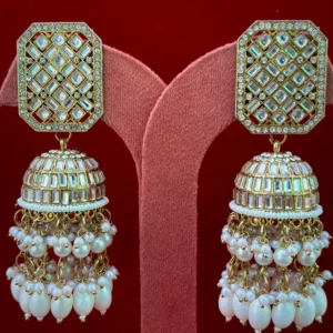 JHUMKA, DEEJU JHUMKA, white JHUMKA, TRENDING JHUMKA, VIRAL JHUMKA WEARABLE JEWELLS, rani jhumka, white colour jhumka,