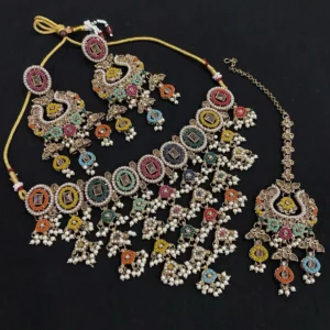 Maya Pakistani Reverse American Diamond Set - Multi