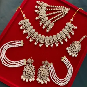Madhubala Zadau Pakistani Set With Pasa - Golden
