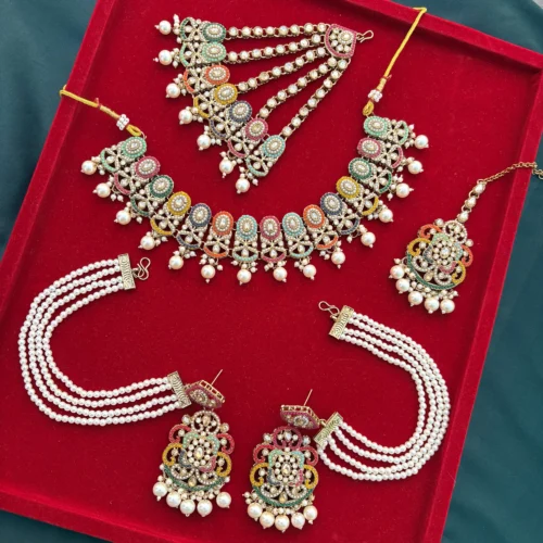 Paskistani Necklace, Kundan Neklace, Choler, Passa Set Necklace, Nackless, Passa, Madhubala,
