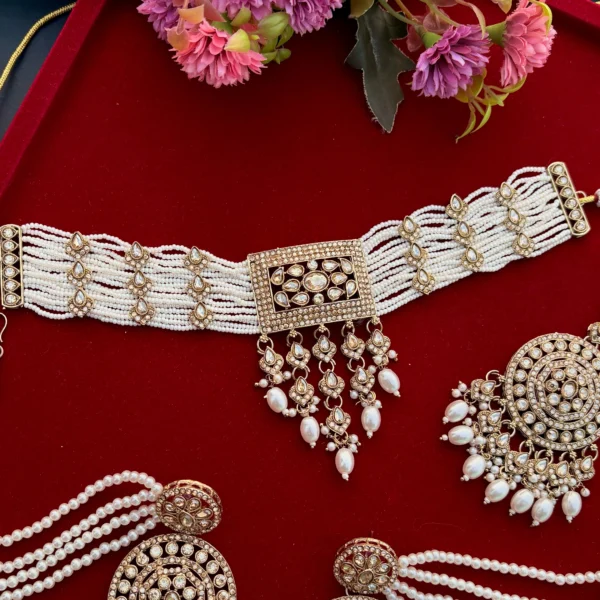 Paskistani Necklace, Kundan Neklace, Choler, Passa Set Necklace, Nackless, Passa, Zeenat ChoKer Set