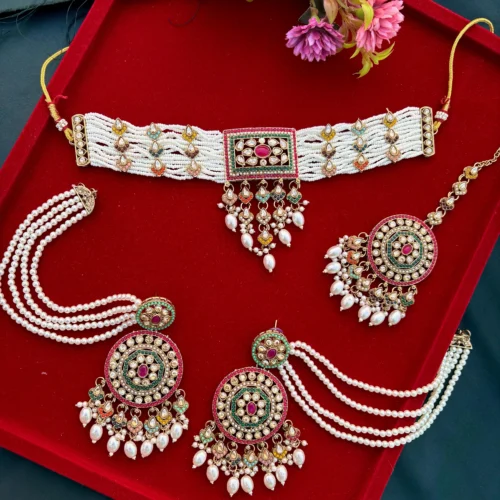 Paskistani Necklace, Kundan Neklace, Choler, Passa Set Necklace, Nackless, Passa, Zeenat ChoKer Set