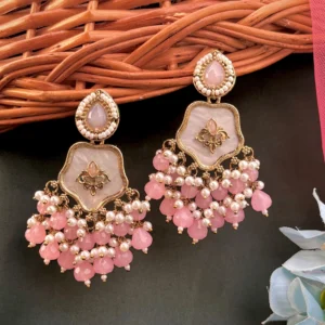 pink earrings, studs, pink earring, wearable jewells