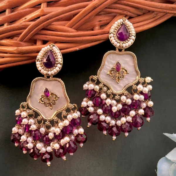violet earrings, studs, vine earring, wearable jewells